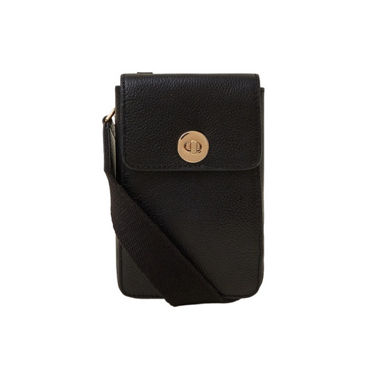 Faux Leather Crossbody Phone Bag with Card Slots – Compact Design